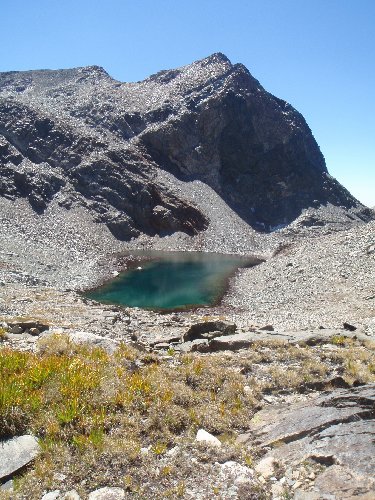 Gorgeous little lake just below and west of Goddard Creek Pass.  Ionian Basin is only 5 - 15 minutes away, depending on your fitness level and the size of your pack.